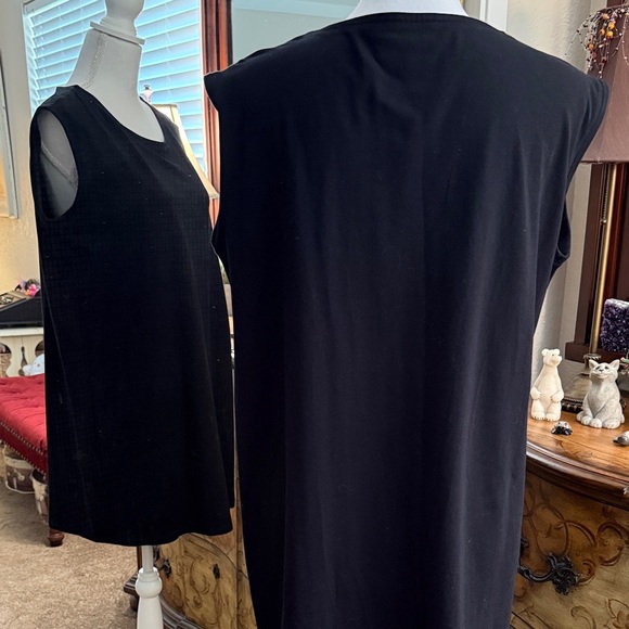 Eileen Fisher Organic Cotton Oversized Black Mini Dress - Picture 4 of 9